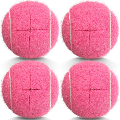 Precut Tennis Balls for Walkers, 4 PCS Heavy Duty Long Lasting Glide Balls - Precut for Easy Installation, Universal Felt Pads for Walker Legs & Furniture, Floor Protectors