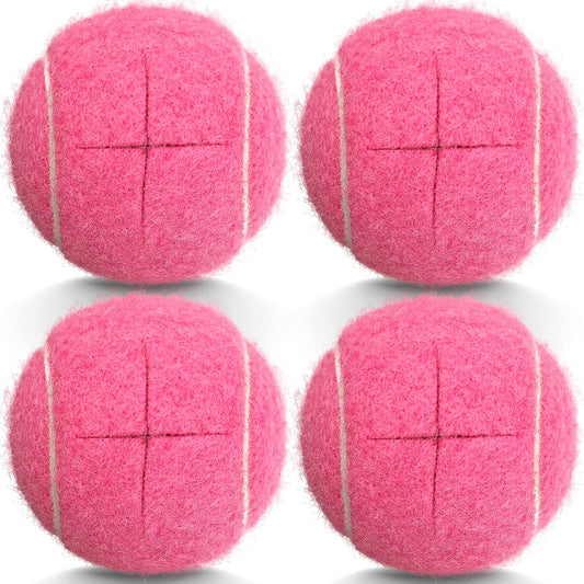 Precut Tennis Balls for Walkers, 4 PCS Heavy Duty Long Lasting Glide Balls - Precut for Easy Installation, Universal Felt Pads for Walker Legs & Furniture, Floor Protectors