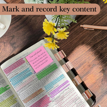 Bible Study Supplies,Bible Journaling Kit,Bible Study Kit with Journal,12 No Bleed Highlighters,12 Gel Pens,75 Tabs, 400 Sticky Notes,Christian Gifts for Women Men (Pink)