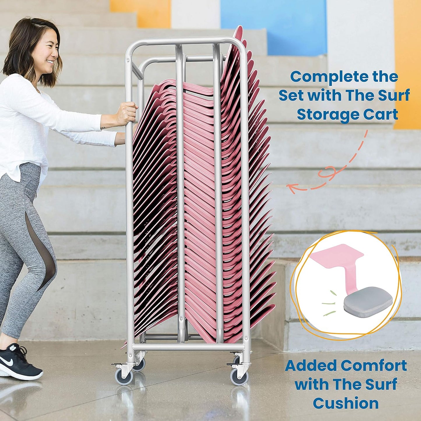 ECR4Kids The Surf Portable Activity Lap Desk, Classroom Essentials, Pink