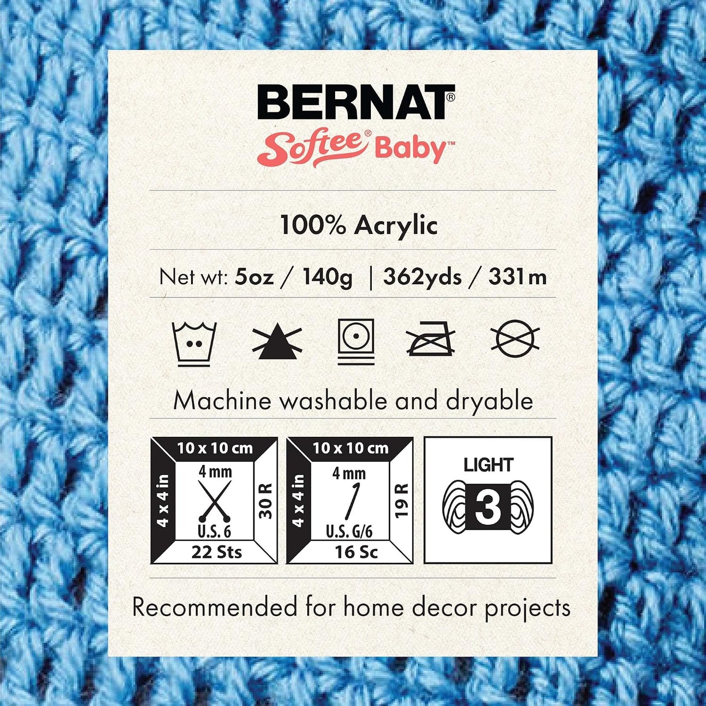Bernat Softee Baby Baby Pink Marl Yarn - 3 Pack of 141g/5oz - Acrylic - 3 DK (Light) - 362 Yards - Knitting/Crochet