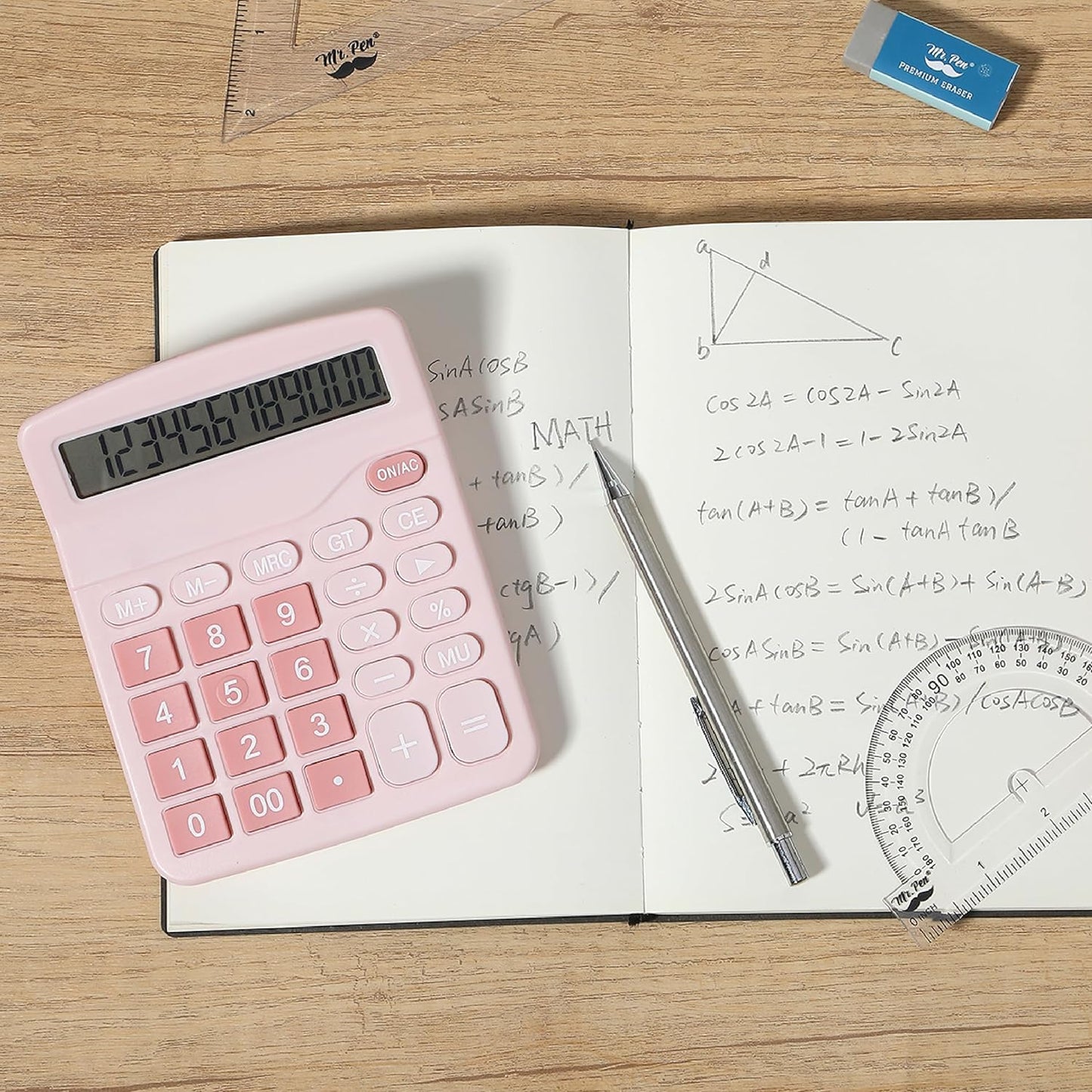 Mr. Pen Pink Large Display Desktop Calculator