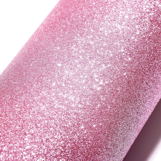 Stickyart Light Pink Glitter Wallpaper - Peel and Stick Decorative Self Adhesive Glitter Fabric - Removable Sparkle Wallpaper for Bedroom & Girls Room Walls - 15.8"x78.7"