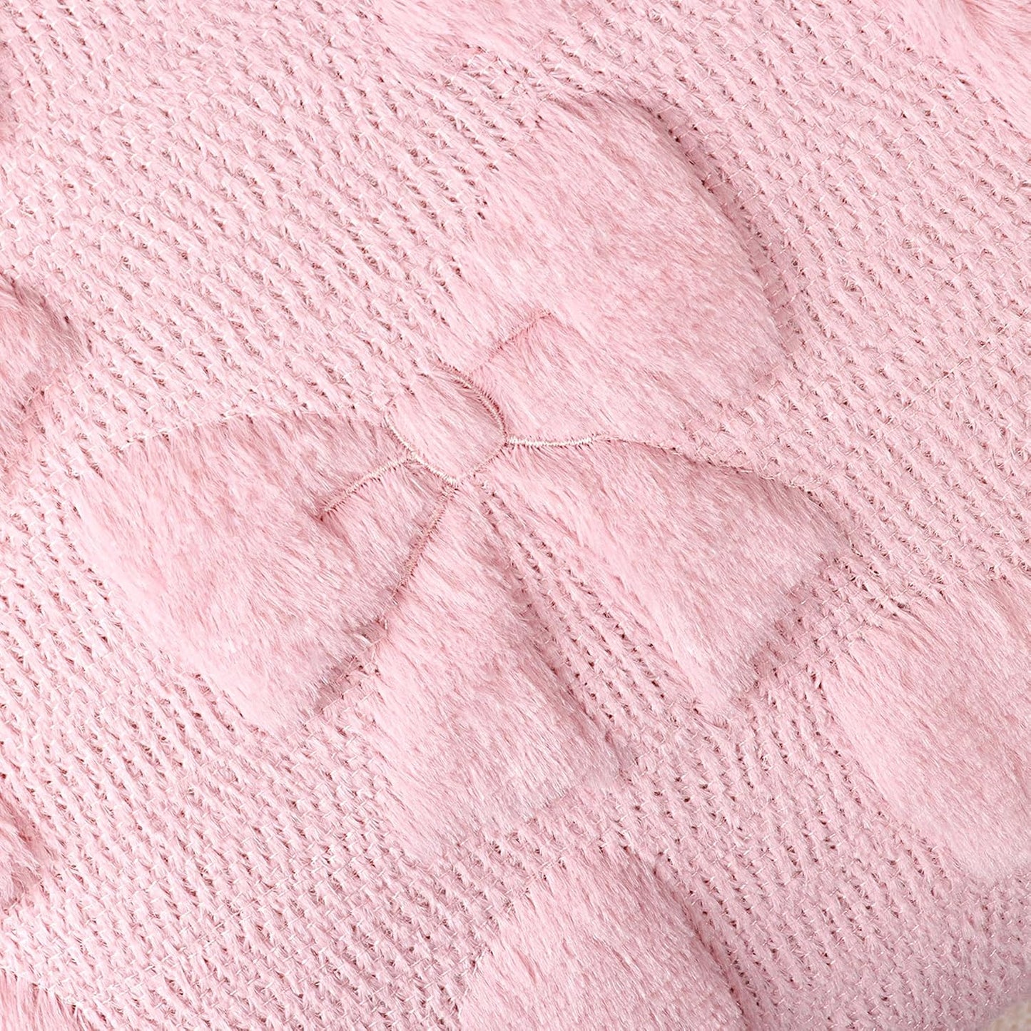 Hongsome Coquette Room Decor-Bow Throw Pillow Covers 18x18in Set of 2,Pink Soft Plush Faux Fur Pillow Case with Bows for Large Couch Sofa Home Indoor Outdoor Holiday Decorations
