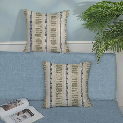 Pink Sage Green Pillow Covers 18x18 Inch 2 Pcs Boho Preppy Polka Dots Striped Decor Throw Pillows Modern Geometric Outdoor Farmhouse Decoration Pillowcase Linen Cushion Cover for Couch Sofa