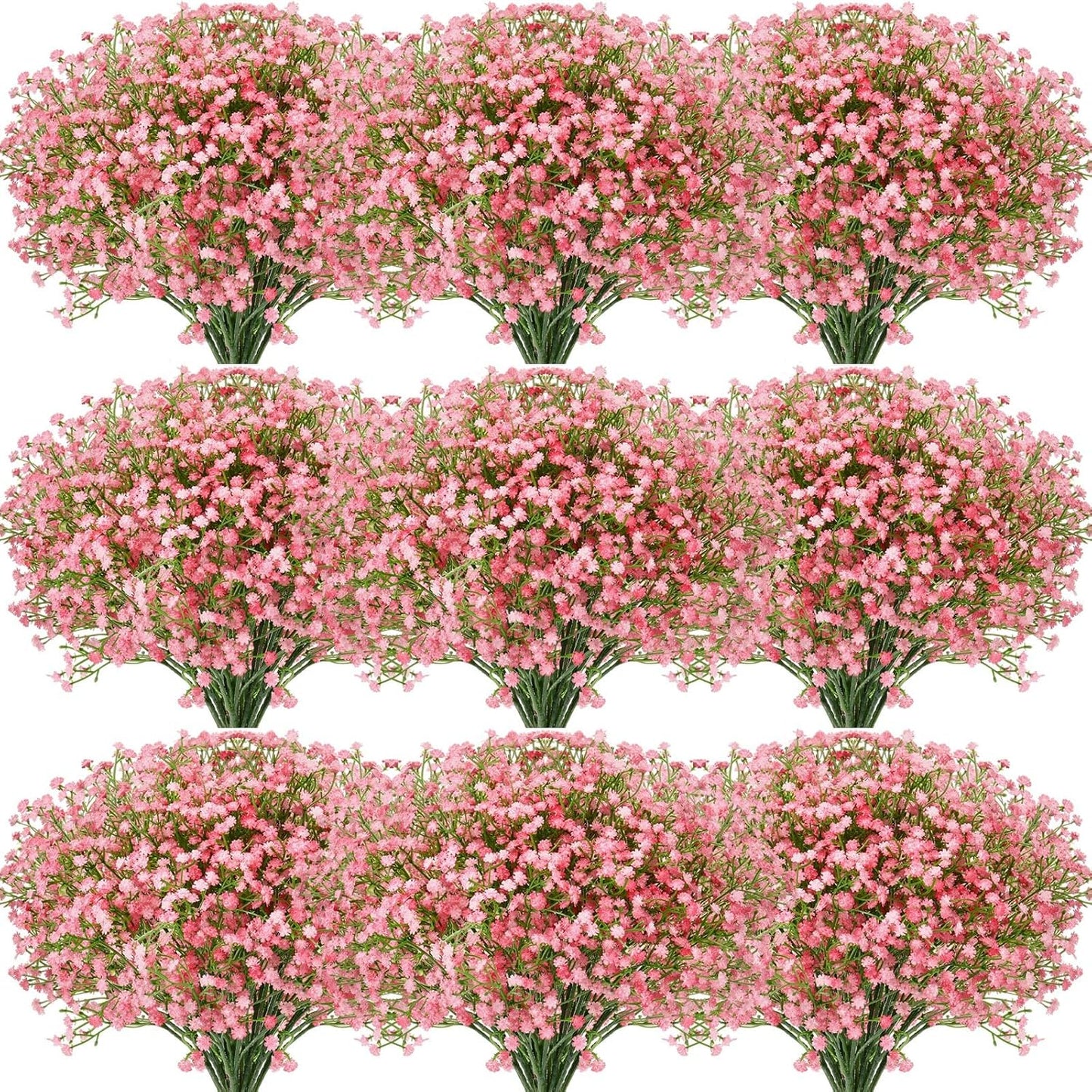 Janinka 20 Pcs Baby Breath Artificial Flowers Bulk Artificial Baby Breath Gypsophila Flower 20.8 Inch Faux Gypsophila Bouquet Fake Floral Greenery for Wedding Party Decor (Pink)