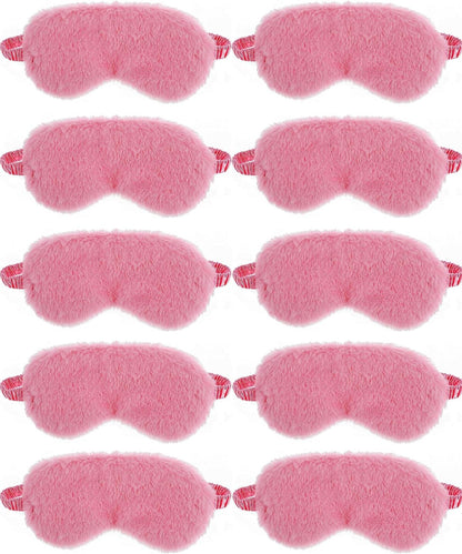 10 Pack Sleep Mask, Furry Sleep Masks,for Night Sleeping,Office, Travel,Party Games Suitablefor Men/Women (Pink)