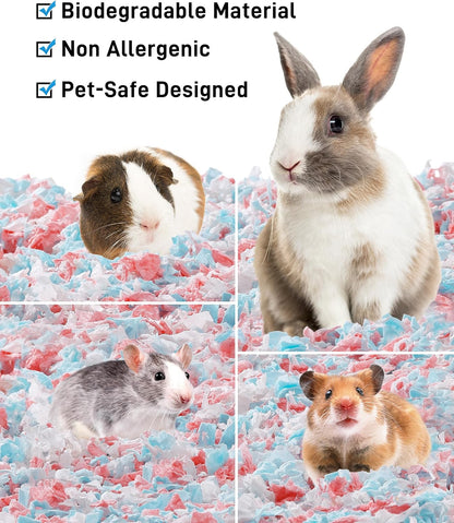 BUCATSTATE Hamster Bedding 101L, 99% Dust-Free Guinea Pig Bedding Odor Control Paper Bedding, Cozy Small Animal Bedding for Rabbit Rat Syrian Dwarf Hamsters Gerbils (Pink)