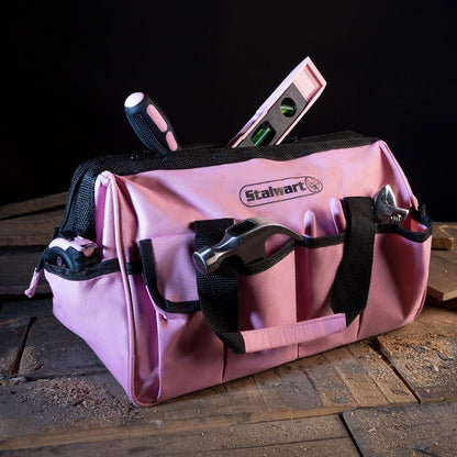 Stalwart - 75-HT4095 Tool Kit - 123 Pink Heat-Treatedpiece with Carrying Bag - Essential Steel Hand Tool & Repair Set For Apartments, Dorm, Homeowners