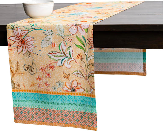 Maison d' Hermine Table Runner 100% Cotton Single Layer Table Runners 72 inches Long Decorative for Home Kitchen Dining Party Farmhouse Hotel Restaurants Spring Summer - Luxury Loft - Peach