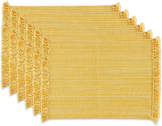 DII Variegated Tabletop Collection, Placemat Set3x19, Apricot, 6 Piece