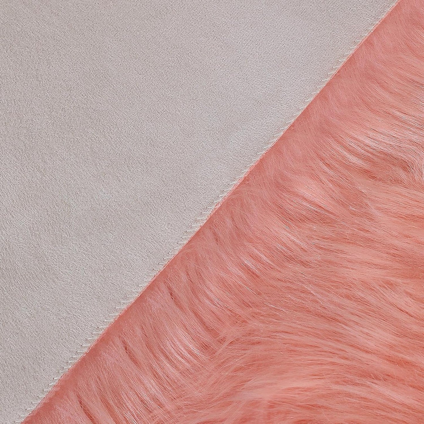 linmopm Faux Fur Rug Sheepskin Shag Fluffy Fuzzy Pink 2x6 ft Runner Rugs for Bedroom Bedside Bed Floor Living Room Plush High-Density Cushion Carpet Super Sofa Cover