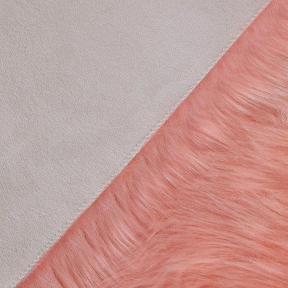 linmopm Faux Fur Rug Sheepskin Shag Fluffy Fuzzy Pink 4x6 ft Rugs for Bedroom Bedside Bed Floor Living Room Plush High-Density Cushion Carpet Super Sofa Cover