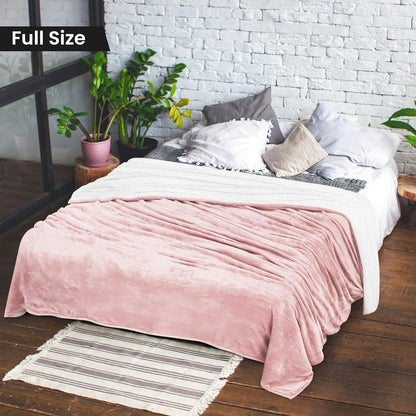 Utopia Bedding Sherpa Blanket Full Size (Pink, 90x84 Inches) - Soft Lightweight Plush Fleece Reversible Blanket for Bed, Sofa, Couch, Camping and Travel