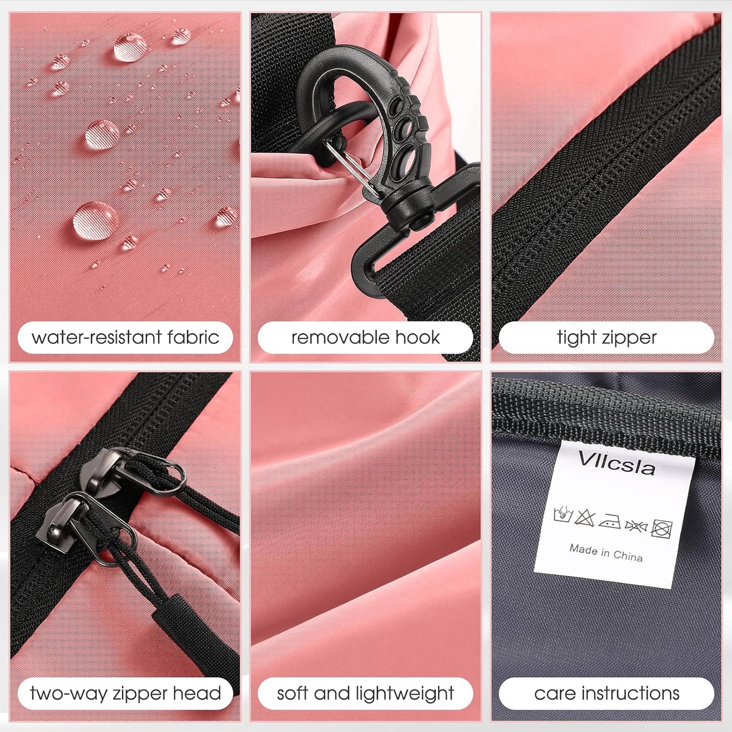 Gym Bag for Women Small Light Pink 45x27x20 cm with Wet Pocket, Overnight Travel Sports Tote Bags for Fitness, Workout
