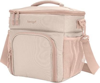 Bentgo Prep Deluxe Insulated Multimeal Bag - Lunch Box Bag, Holds 5 Meals, Premium Insulation up to 8 Hrs, Durable, Water-Resistant - Large Capacity For Adult Meal Prep (Sand)