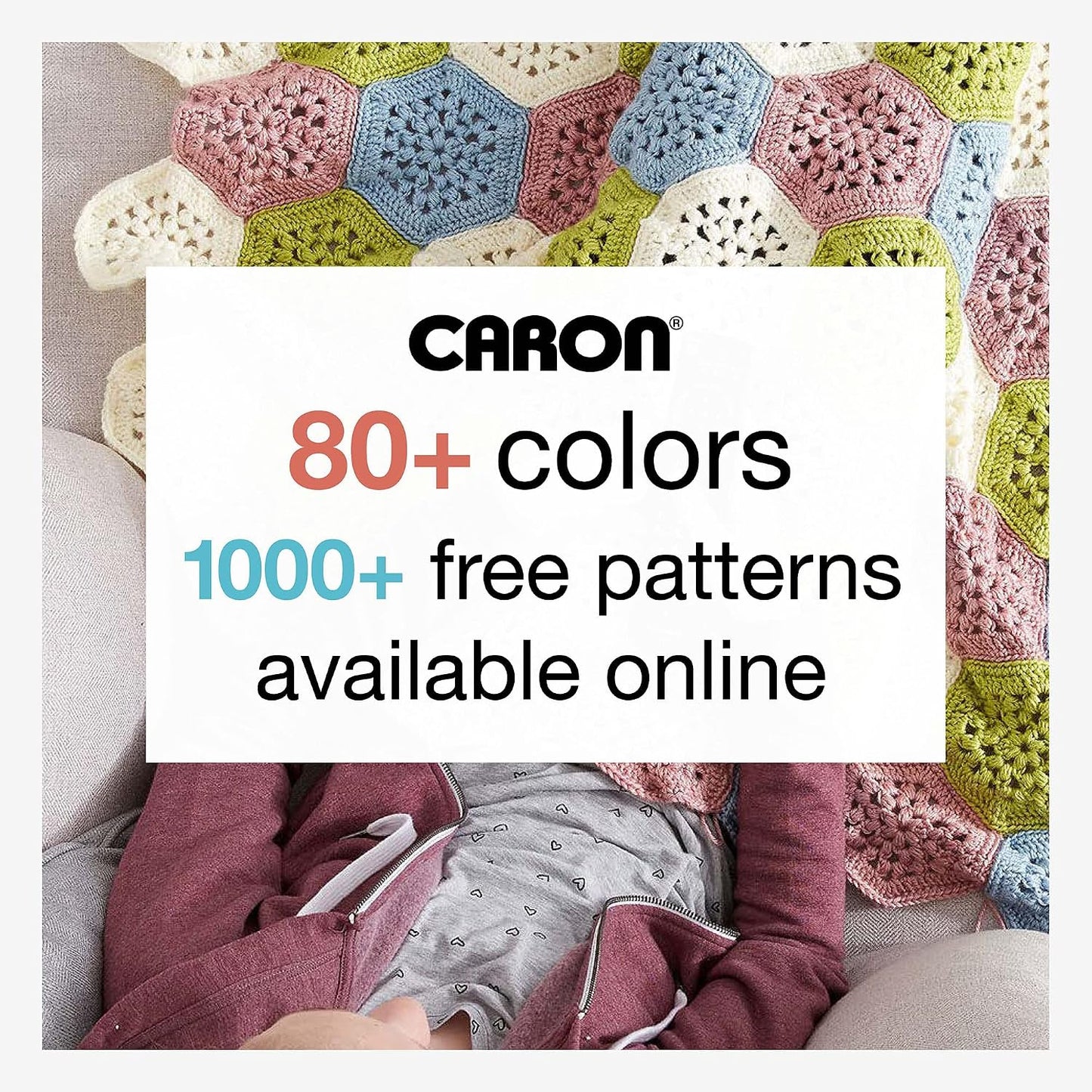 Caron One Pound Peach Yarn - 2 Pack of 454g/16oz - Acrylic - 4 Medium (Worsted) - 812 Yards - Knitting/Crochet