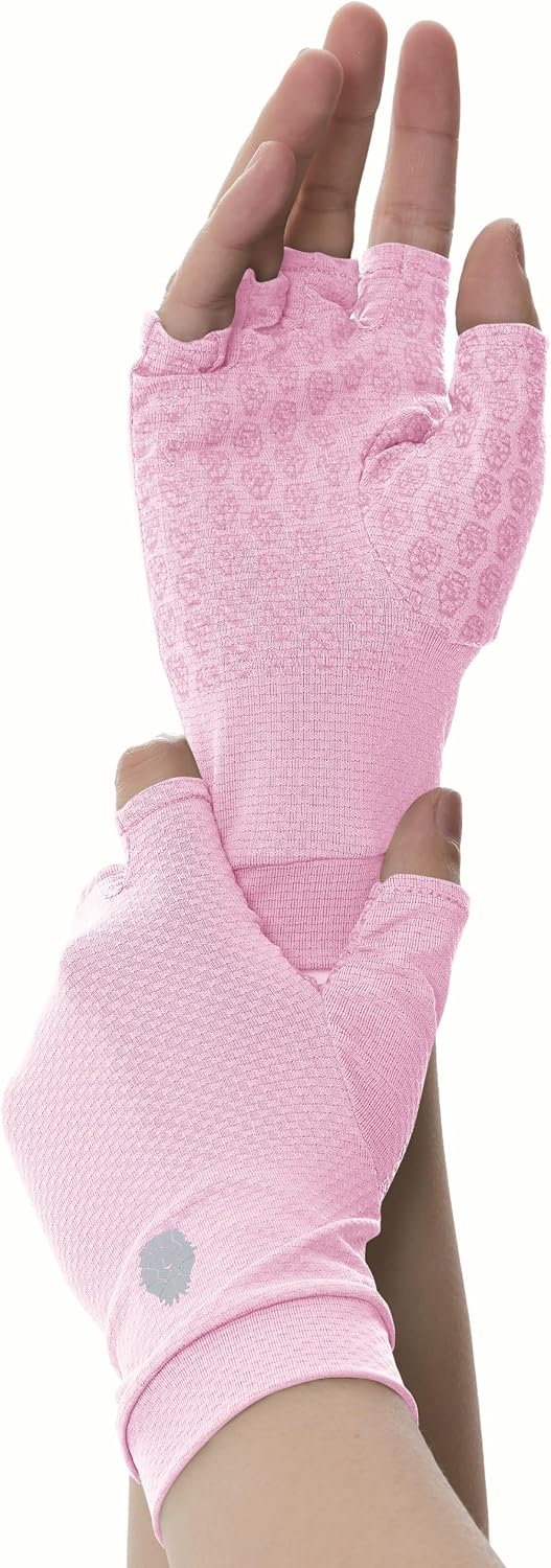 Men's Women's SPF Fingerless Gloves Mittens Sun Protection Unisex Driving Gloves UPF 50+ With Silicone Gel