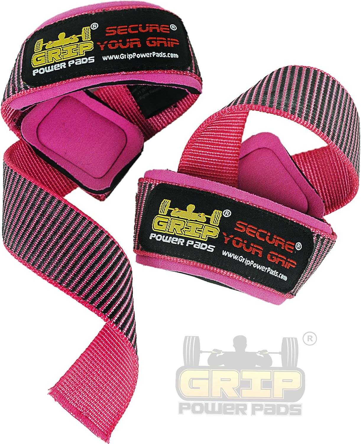 Deluxe PINK WOMEN Best Heavy Duty Lifting Straps Neoprene Padded (1 Pair)