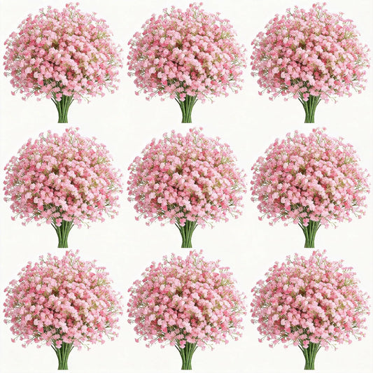 120 PCS Babys Breath Artificial Flowers - Real Touch Fake Gypsophila for DIY Wedding Arches Floral Arrangements Bouquets Centerpieces Decorations - Pink