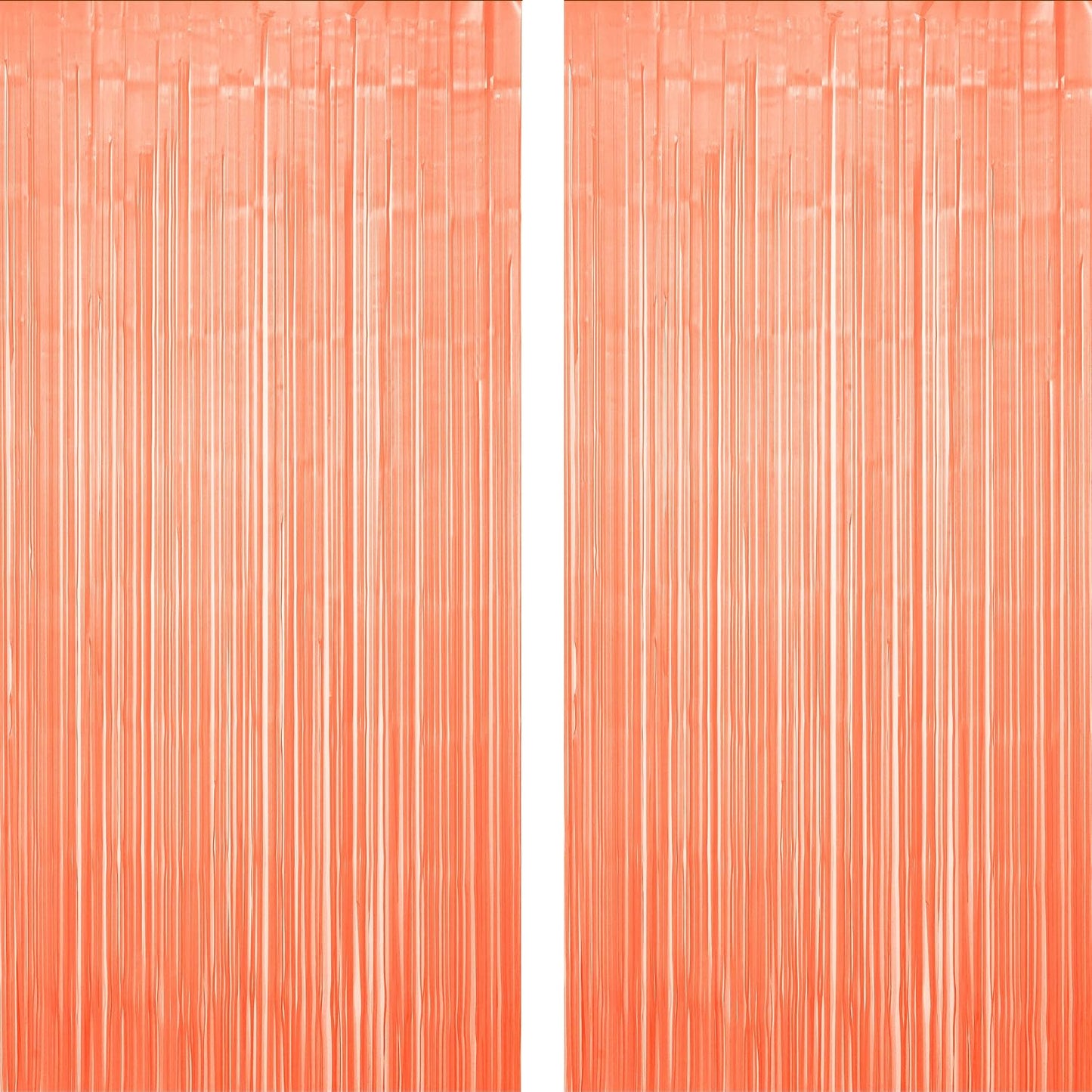 Coral Pink Metallic Foil Curtains Party Photo Booth Backdrop Wedding Girls Birthday Party Engagement Bachelorette Anniversary Bridal Shower Celebration Backdrop Decoration, 3.2 ft x 6.5 ft, 2pc