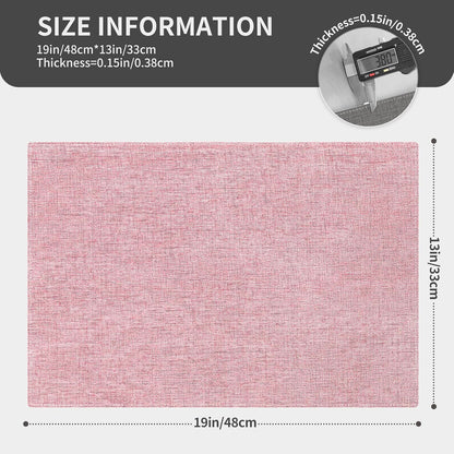 Cloth Placemats, Set of 4 Heat-Resistant Cotton Linen Blend Double Layered Machine Washable Place Mats, Wrinkle Free Thick Fabric Dining Table Mats for Indoors & Outdoors (Baby Pink, 4)