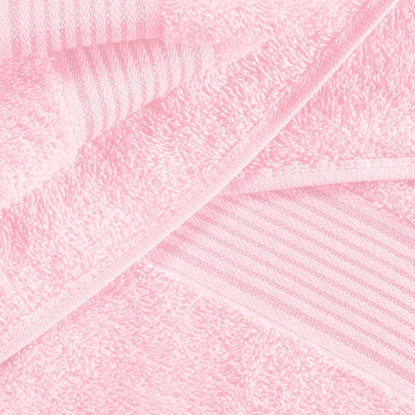 Belizzi Home Ultra Soft 6 Pack Cotton Towel Set, Contains 2 Bath Towels 28x55 inch, 2 Hand Towels 16x24 inch & 2 Wash Coths 12x12 inch, Ideal Everyday use, Compact & Lightweight - Pink