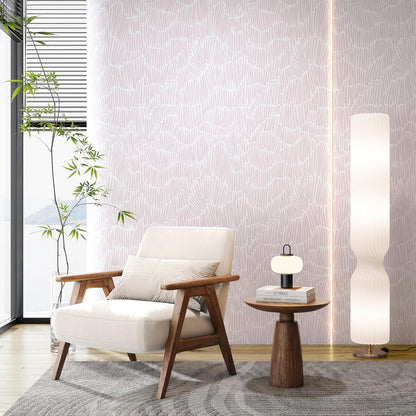 Theper Pink Striped Wallpaper Peel and Stick Wallpaper Boho 17.3"×78.8" Simple Modern Removable Self Adhesive Wall Paper for Bedroom Cabinets Waterproof White and Pink Contact Paper Vinyl Roll