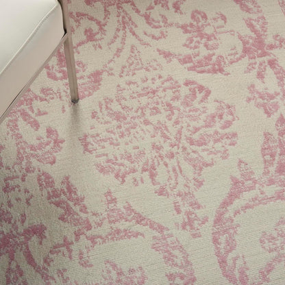 Nourison Home Jubilant Ivory Pink 6' x 9' Area Rug - Easy Clean, Non Shedding, Bed Room, Living Room, Dining Room, Kitchen (6' x 9')