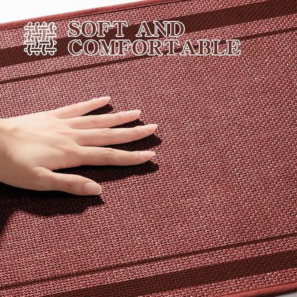 chakme Bathroom Rugs Mat 32x17, Ultra Thin Non Slip Bath Mat Quick Dry Absorbent Bath Mat for Bathroom, (Dark Pink, 32"x17")