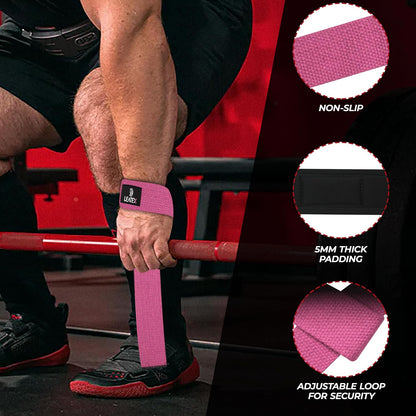 Lifting Wrist Straps for Weightlifting, Straps Gym Grip Power Workouts Lifting Straps Padded Neoprene & Premium Cotton Men Women, Deadlift Bodybuilding Exercise Lifting Straps
