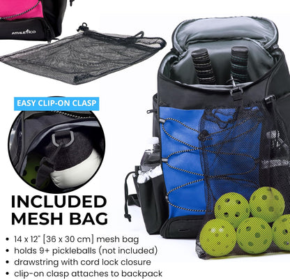 Athletico 35L Pickleball Backpack - Pickleball Bags for Men or Women Includes Pickleball Ball Holder