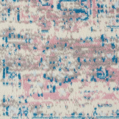 Nourison Home Grafix Ivory Pink 7' x 10' Area Rug - Easy Clean, Non Shedding, Bed Room, Living Room, Dining Room, Kitchen (7' x 10')