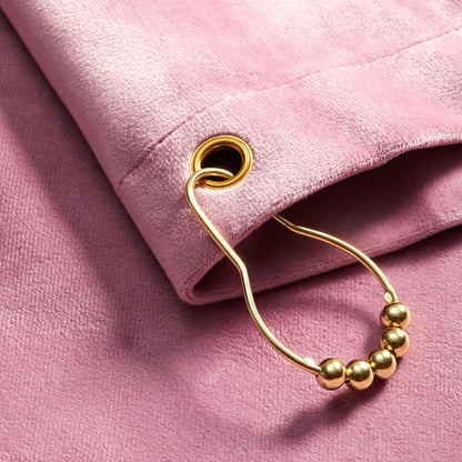 Velvet Pink Color Shower Curtain Pink Color Pleuche Thicken Soft Smooth Pleuche for Bathroom Shower Curtain 78X78 Inches-12Pcs Gold Metal Hooks
