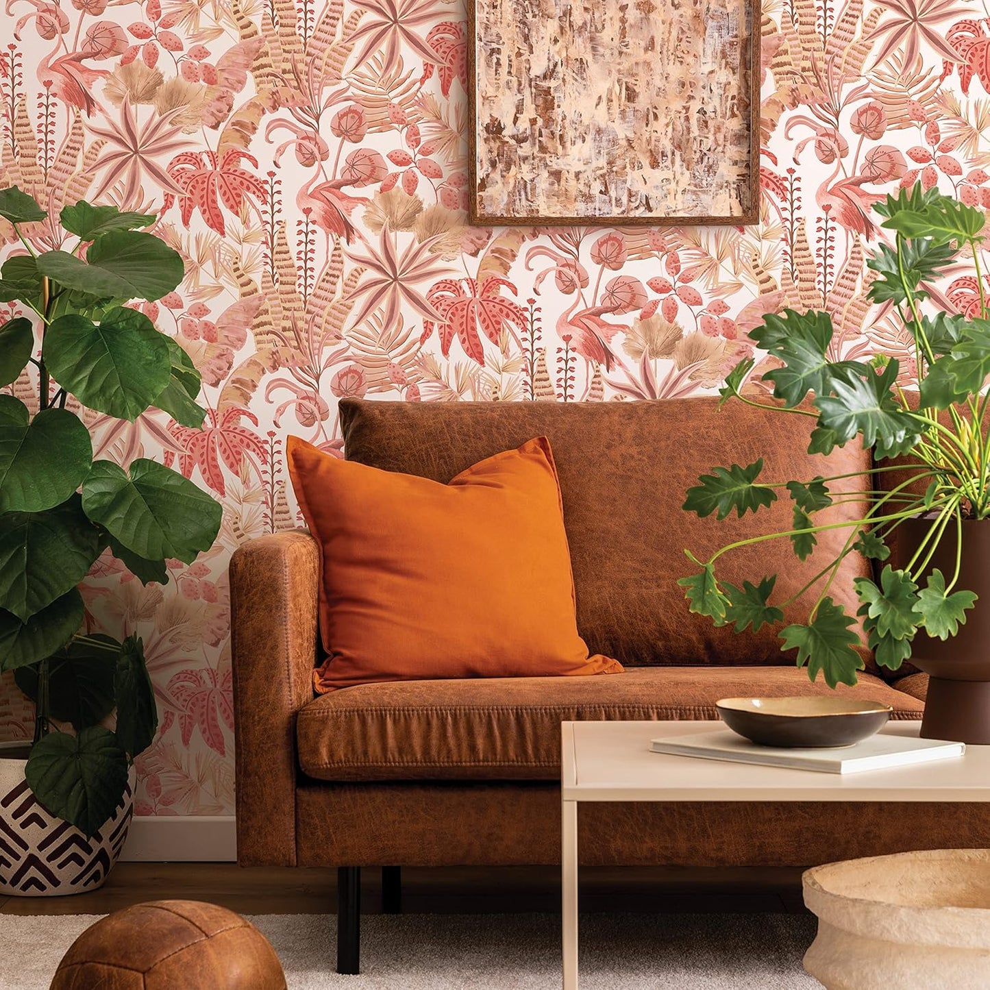 Tempaper Pink Flamingo Daydream Removable Peel and Stick Wallpaper, 20.5 in X 16.5 ft, Made in The USA