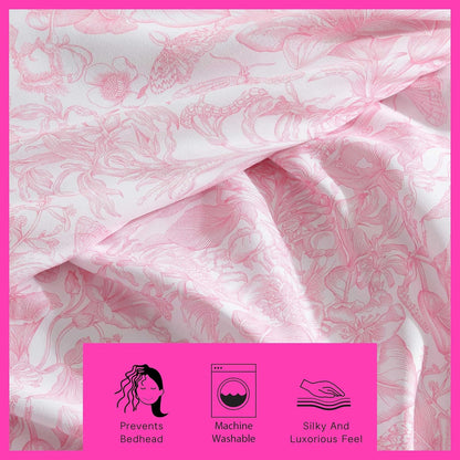 Betsey Johnson - Twin XL Bed Sheets, Fade & Wrinkle Resistant Bedding Set with Matching Sham(s), Soft & Lightweight (Fairytale Floral Pink, Twin XL)