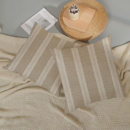 Pink Sage Green Pillow Covers 18x18 Inch 2 Pcs Boho Preppy Polka Dots Striped Decor Throw Pillows Modern Geometric Outdoor Farmhouse Decoration Pillowcase Linen Cushion Cover for Couch Sofa