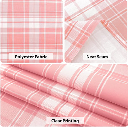 Hiasan Pink Square Gingham Tablecloth 54 x 54 Inch, Waterproof Checkered Tablecloth, Wrinkle Resistant Washable Wipeable Table Covers for Dinner Kitchen Picnic Wedding Party