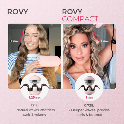 Curling Iron Hair Crimper Waver - TYMO ROVY Beach Waves Curling Wand, Ionic Deep Waver Hair Curler Tool with Ceramic 3 Barrel for Women, Dual Voltage, Anti-Scald, Easy to Use, Pink, 1 Inch