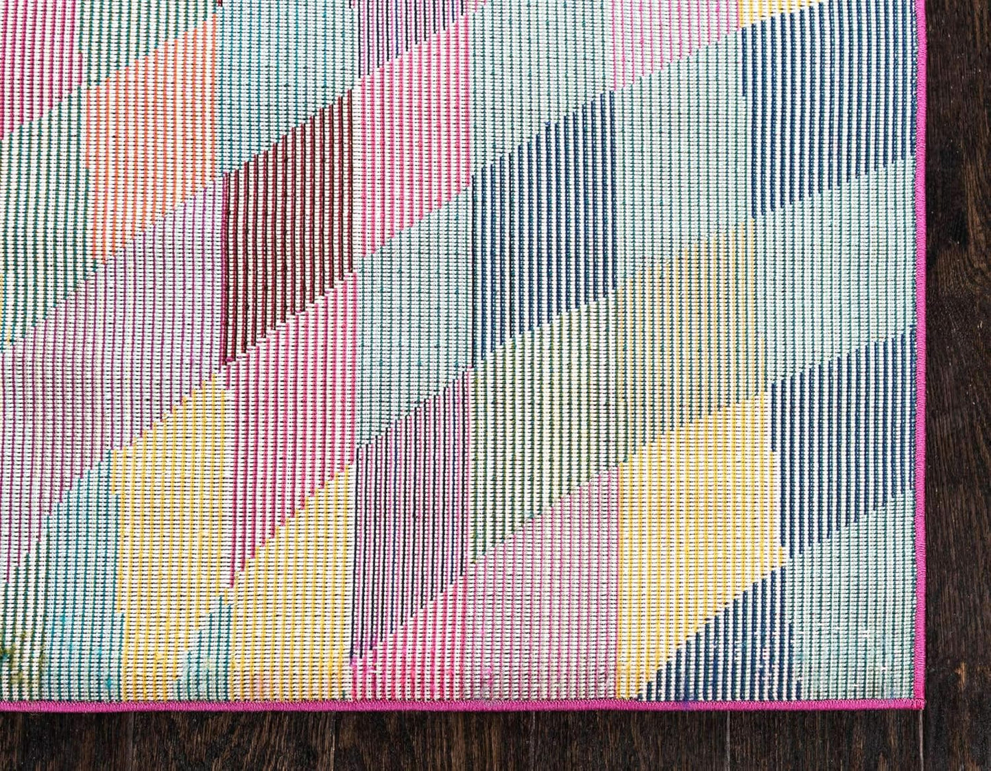 Unique Loom Estrella Collection Geometric, Abstract, Colorful, Modern, Eclectic Area Rug (5' 0 x 8' 0 Rectangular, Multi/Pink)