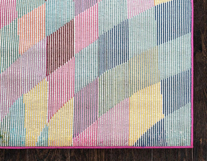 Unique Loom Estrella Collection Geometric, Abstract, Colorful, Modern, Eclectic Area Rug (5' 0 x 8' 0 Rectangular, Multi/Pink)