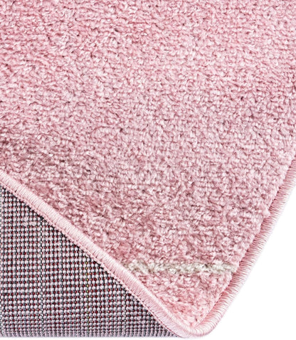 Rugs.com - Lattice Frieze Rug – 4' 1 x 6' 1 Oval Light Pink Easy-Clean Area Rug – Modern Trellis Pattern, Soft for Bedrooms and Nurseries