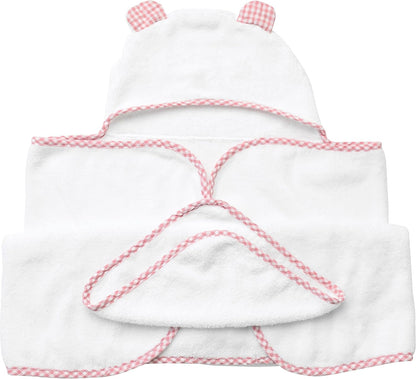 Channing & Yates Premium Boutique Baby Towels for Girls - Hooded Girl Towel & Washcloth Set - Organic Viscose Made from Bamboo Baby Towels with Hood - Baby Girl Bath Towels (Pink)