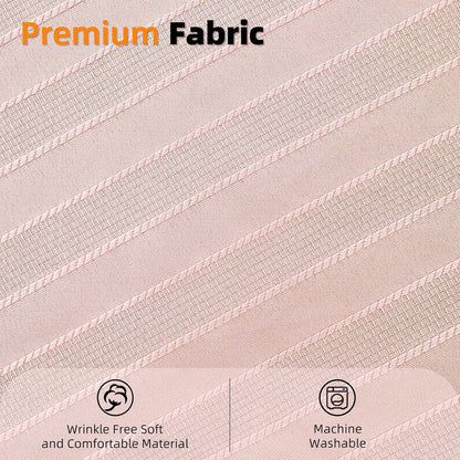 Seasonwood Pink Fabric Boho Shower Curtain Textured Vertical Stripe Tassel Shower Curtain Farmhouse Minimalist Cute Shower Curtains Pink, 72x72