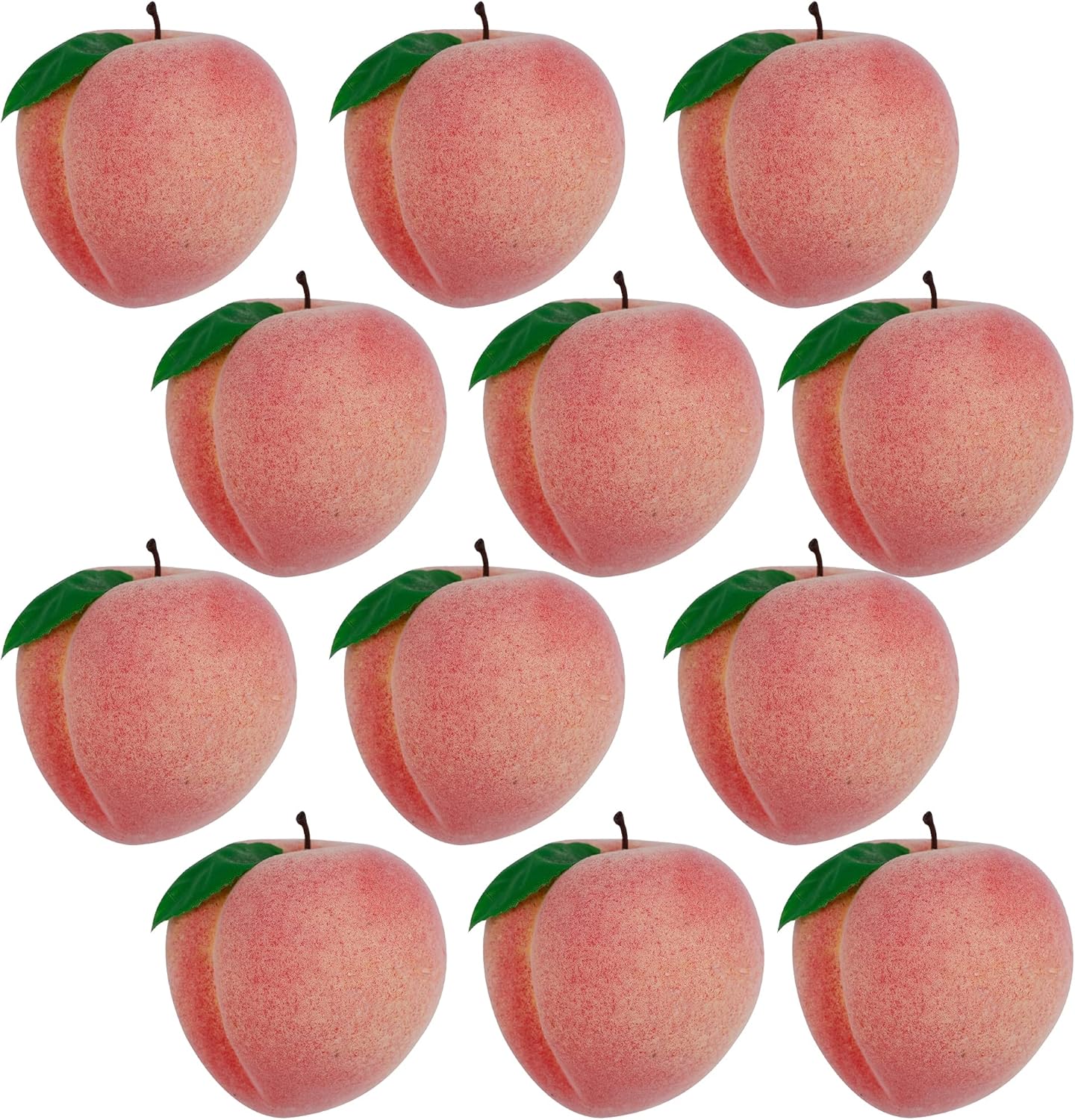 Happy Trees 12pcs Artificial Peach Simulation Fruit for Home Kitchen Table Cabinet Party Décor Photography Props Food