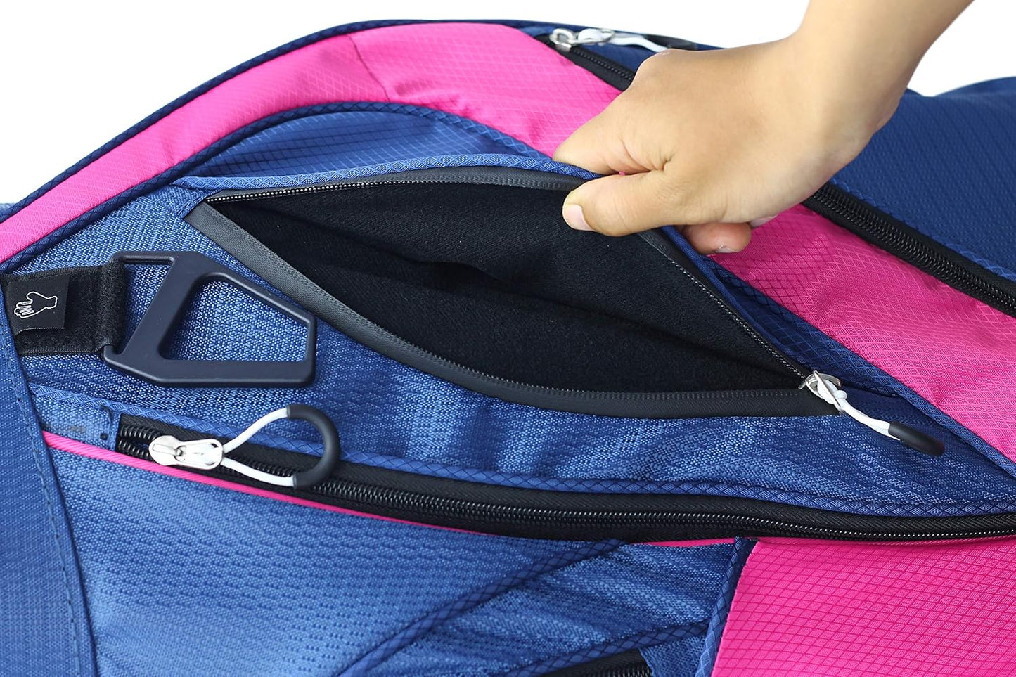 Majek Premium Ladies Navy Blue Pink Golf Bag 9.5 inch 14-Way Friendly Separator Top with Putter Sleeve