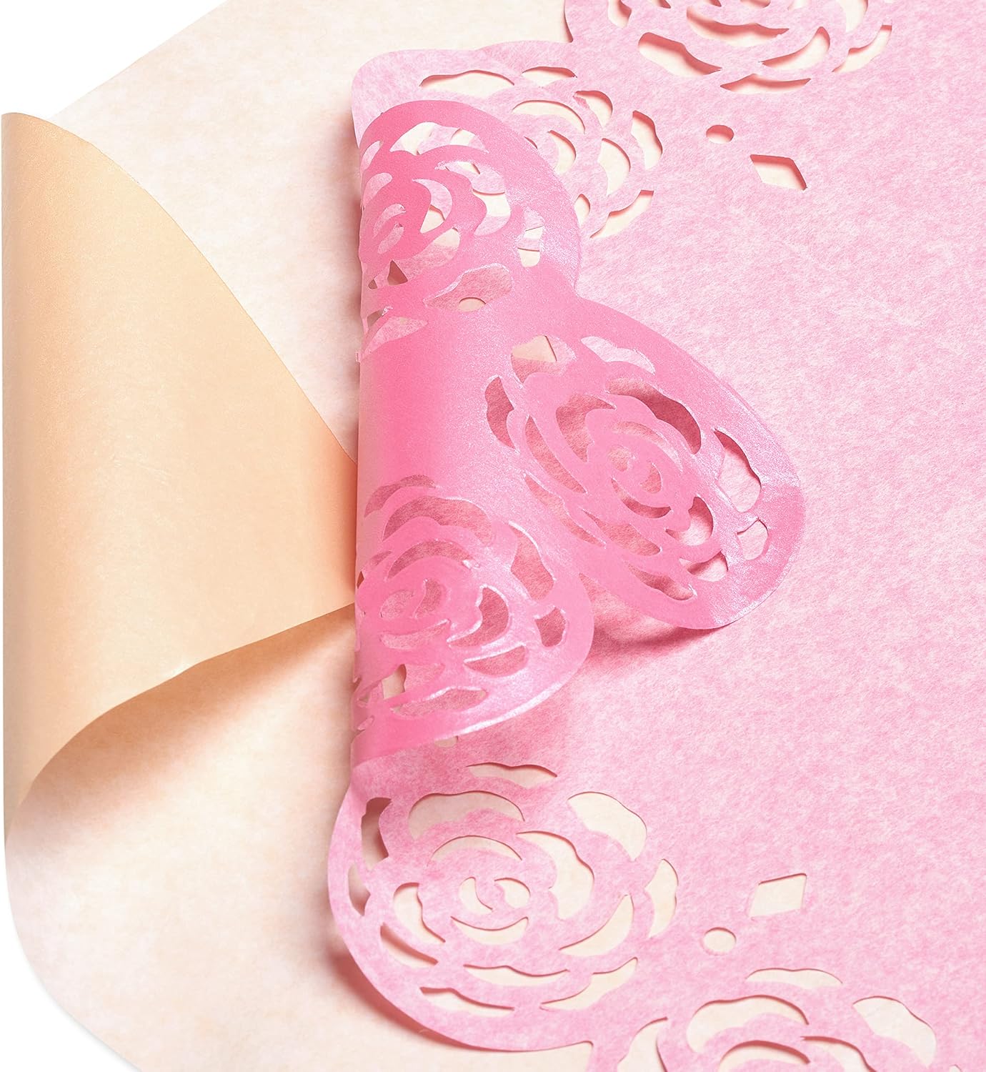 Papyrus 8 Sheet Tissue Paper (Pink and Peach with Rose Edges) Valentines, Birthdays, Crafts, DIY and More