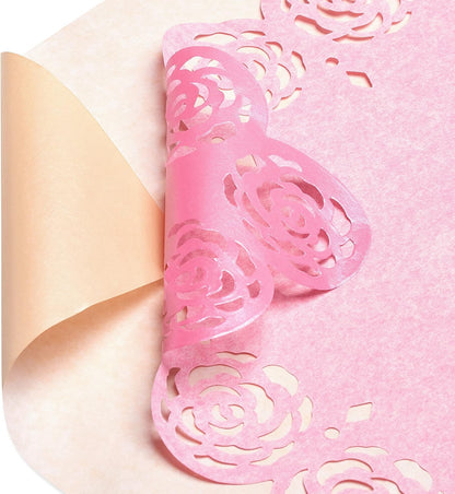 Papyrus 8 Sheet Tissue Paper (Pink and Peach with Rose Edges) Valentines, Birthdays, Crafts, DIY and More