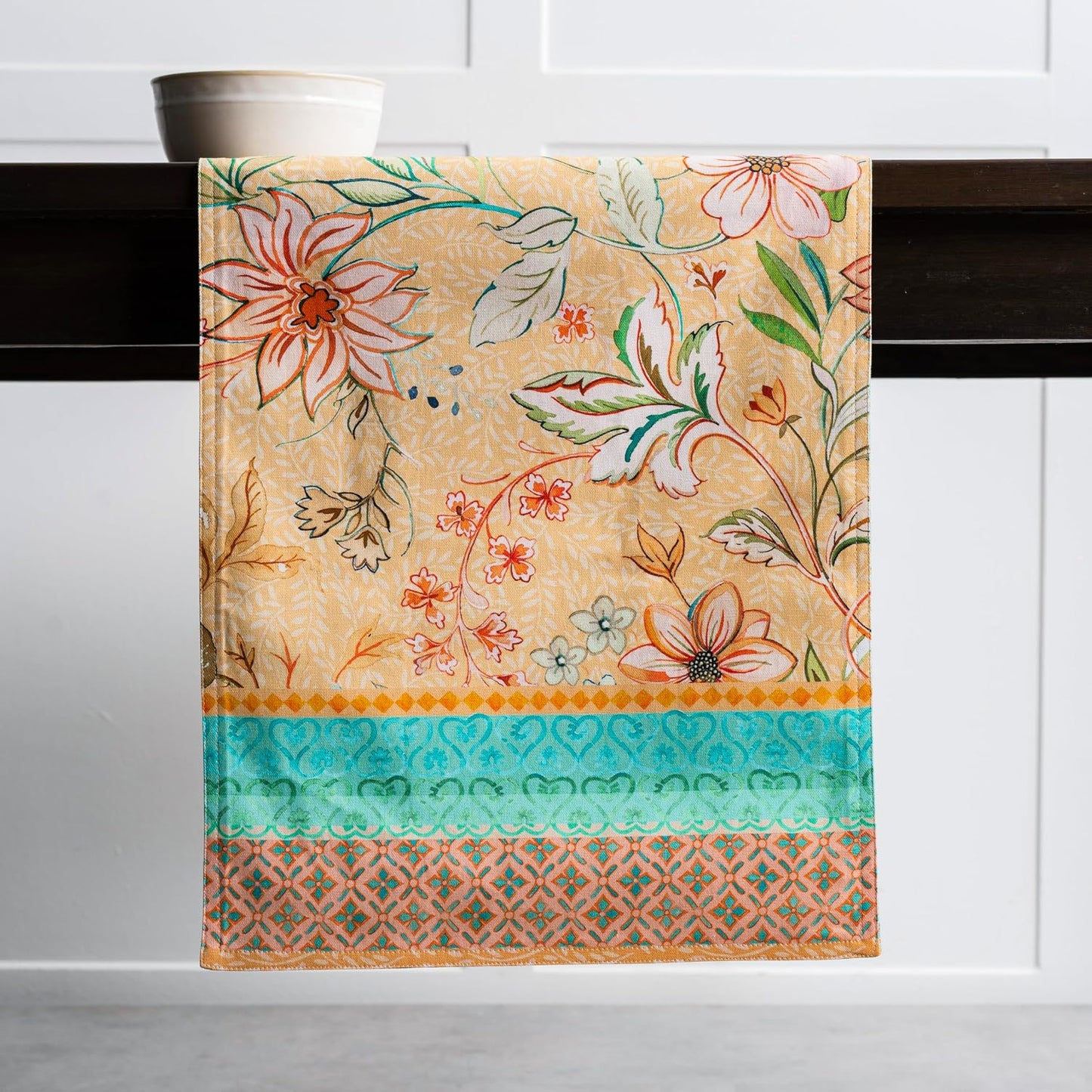 Maison d' Hermine Table Runner 100% Cotton Double Layer Table Runners 108 inches Long Decorative for Home Kitchen Dining Party Farmhouse Hotel Restaurants Spring Summer - Luxury Loft - Peach