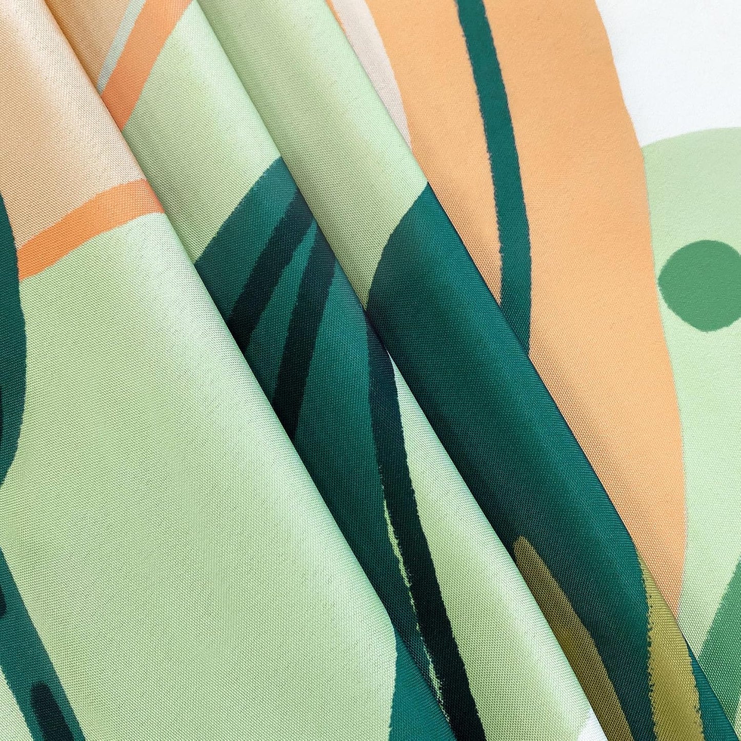Tyrot Scalloped Boho Floral Rectangle Table Cloth Farmhouse Waterproof Stain Resistant Tablecloth Mid Century Botanical Indoor Outdoor Table Covers for Kitchen Dining/Party, 60x84, Green Pink